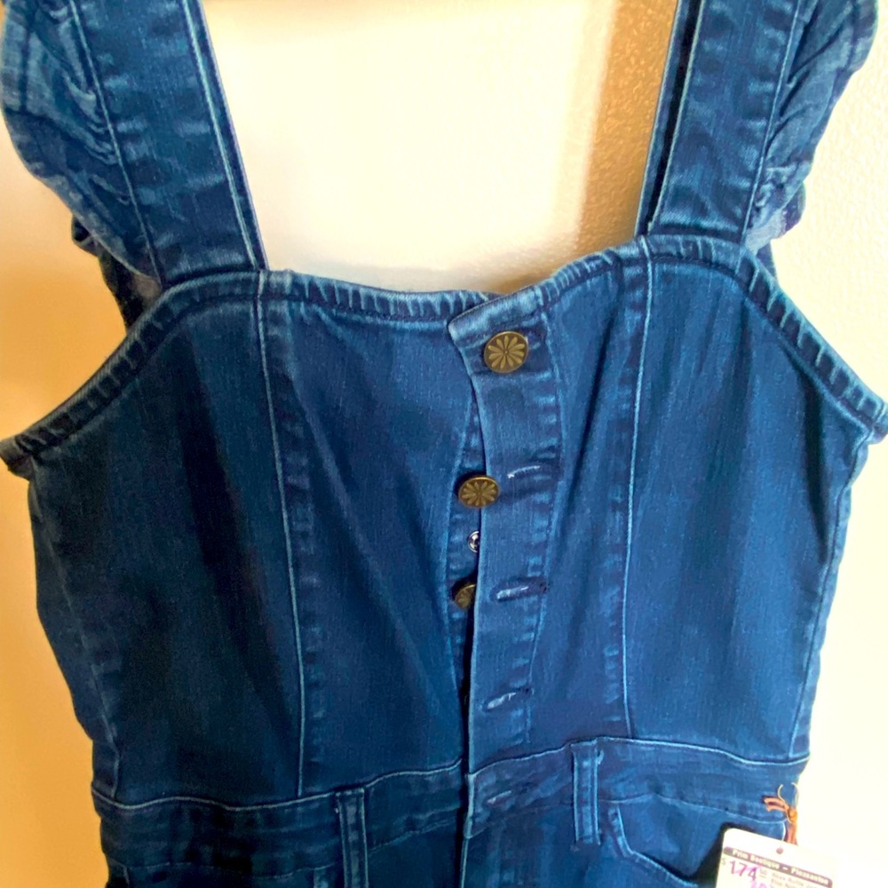 Rhea Denim Ruffle Jumpsuit | Small | New w/ Tags
